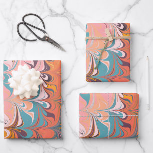 Colorful Artsy Abstract Marble Swirl Design Inpakpapier Vel