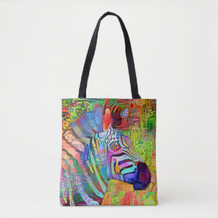 Colorful Artsy Zebra Draagtas