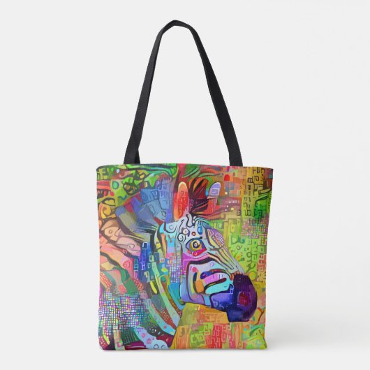 Colorful Artsy Zebra Draagtas (Achterkant)