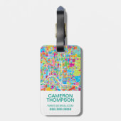 Colorful Atlanta Map Bagagelabel (Achterkant verticaal)