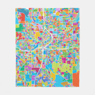 Colorful Atlanta Map Fleece Deken