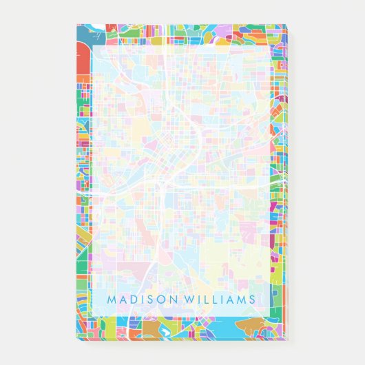 Colorful Atlanta Map Post-it® Notes (Voorkant)