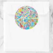 Colorful Atlanta Map Ronde Sticker (Tas)