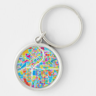 Colorful Atlanta Map Sleutelhanger