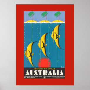 Colorful Australian Fish Travel Poster