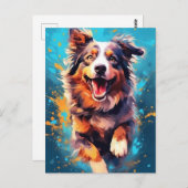 Colorful Australian Shepherd Briefkaart (Voorkant / Achterkant)