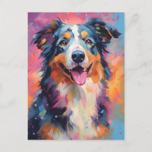 Colorful Australian Shepherd Briefkaart