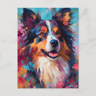 Colorful Australian Shepherd Briefkaart