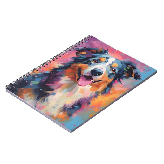 Colorful Australian Shepherd Notitieboek (Linkerzijde)
