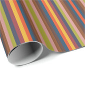 Colorful Autumn And Winter Colored Stripes Pattern Cadeaupapier (Rol Hoek)