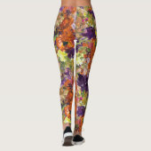 Colorful Autumn Herfst Floral Pattern Leggings (Achterkant)