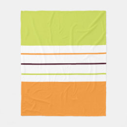 Colorful Autumn Herfst Green Oranje Striped Patter Fleece Deken