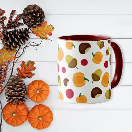 Colorful Autumn Herfst Pumpkin Berries Pattern Mok