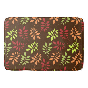Colorful Autumn Leaves in Warm Tones Bath Mat