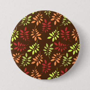 Colorful Autumn Leaves in Warm Tones Button