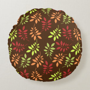 Colorful Autumn Leaves in Warm Tones Rond Kussen
