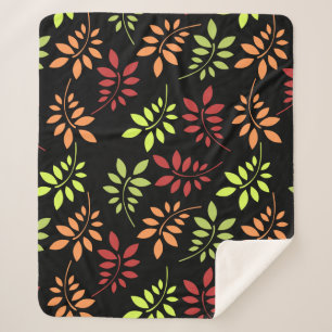 Colorful Autumn Leaves in Warm Tones Sherpa Blanke Deken