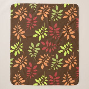 Colorful Autumn Leaves in Warm Tones Sherpa Deken