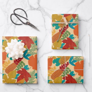 Colorful Autumn Leaves Inpakpapier Vel