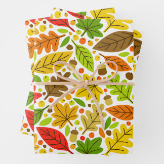 Colorful Autumn Leaves Inpakpapier Vel