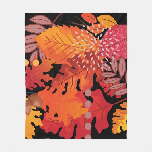Colorful Autumn Leaves Medley Fleece Blanket (Voorkant)