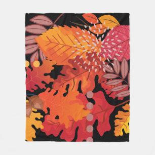 Colorful Autumn Leaves Medley Fleece Blanket Deken