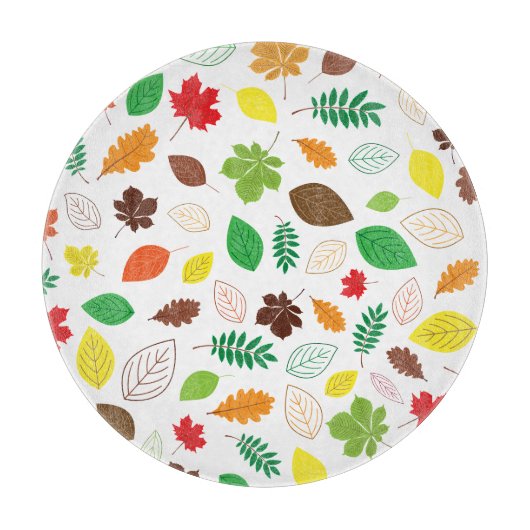 Colorful Autumn Leaves Pattern Snijplank (Voorkant)