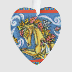 COLORFUL AUTUMN VERLAAT DE WHIMSISCHE HORSE EN KLO ORNAMENT