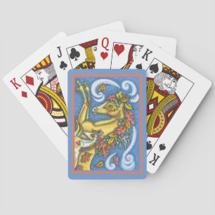 COLORFUL AUTUMN VERLAAT DE WHIMSISCHE HORSE EN KLO POKERKAARTEN