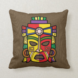 Colorful Aztec Inca Mayan Masker Kussen