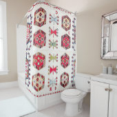 Colorful Aztec Pattern Accent Douchegordijn (In situ)