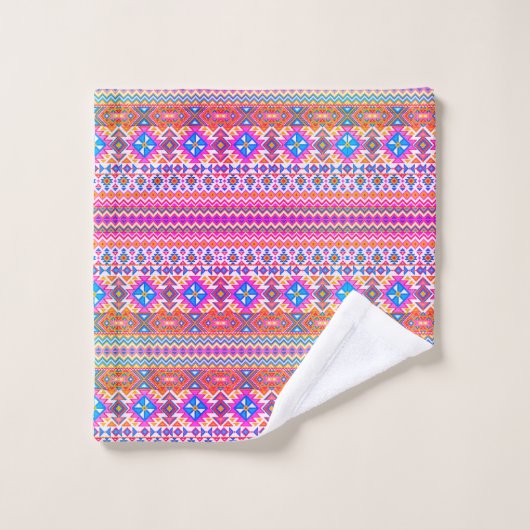 Colorful aztec pattern bad handdoek (Wasdoekje)