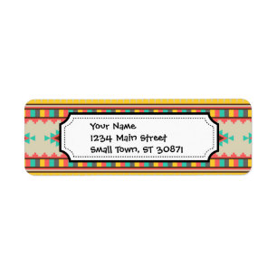 Colorful Aztec Tribal Native American Diamonds Etiket