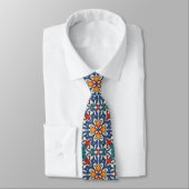Colorful Azulejos Pattern Stropdas (Gebonden)