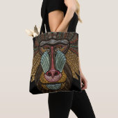 Colorful Baboon Mask Mosaic Tote Bag (Dichtbij)