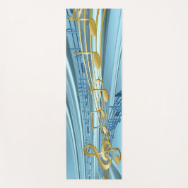 Colorful Baby blue Musical Notes Yogamat