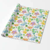 Colorful Baby Dinosaur Cadeaupapier (Uitgerold)