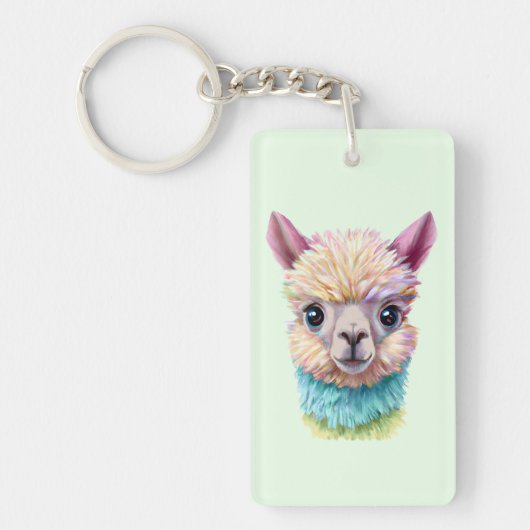 Colorful Baby Lama Sleutelhanger (Voorkant)