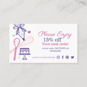 Colorful Baking & Cooking Utensile Hartelijk dank Visitekaartje (Achterkant)