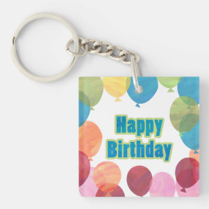 Colorful Balballon Birthday Sleutelhanger