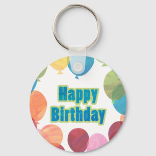 Colorful Balballon Birthday Sleutelhanger