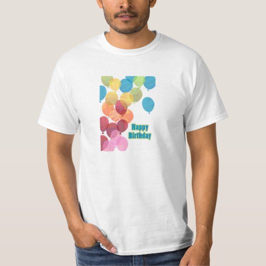 Colorful Balballon Birthday T-shirt (Voorkant)
