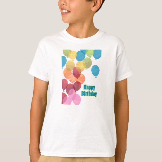 Colorful Balballon Birthday T-shirt (Voorkant)