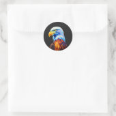 Colorful Bald Eagle Art Ronde Sticker (Tas)