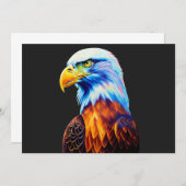 Colorful Bald Eagle Art Save The Date (Voorkant / Achterkant)