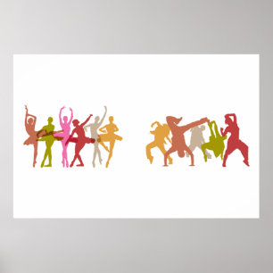 Colorful Ballerinas en Hip Hop Dancers Poster
