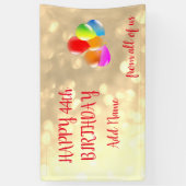 Colorful ballonontwerp Happy 44th Birthday Spandoek (Verticaal)