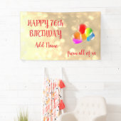 Colorful ballonontwerp Happy 76th Birthday Spandoek (Insitu)