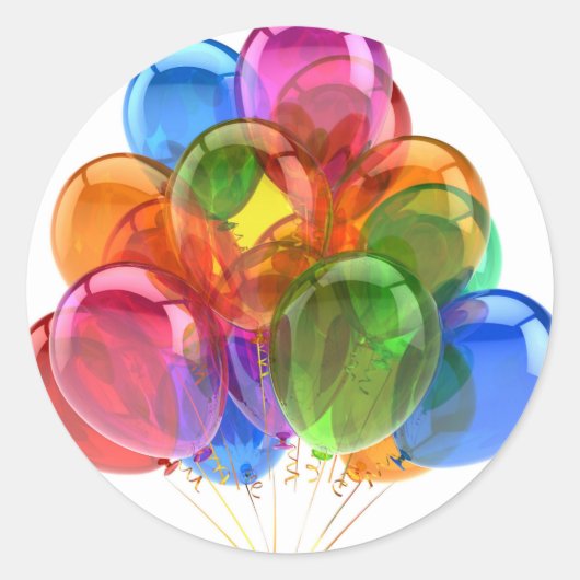Colorful Ballons Ronde Sticker (Voorkant)