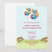 Colorful ballons zomerpicknick outdoor event kaart (Voorkant / Achterkant)